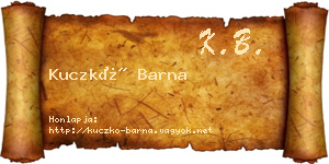 Kuczkó Barna névjegykártya