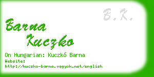 barna kuczko business card